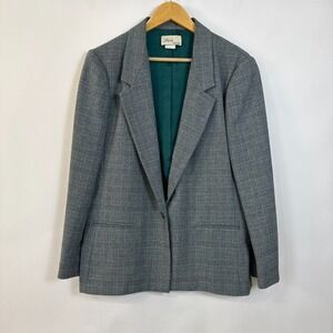 Vintage Blake by Devon Green Plaid Blazer Jacket Tag Size 18‎ Fit XL?